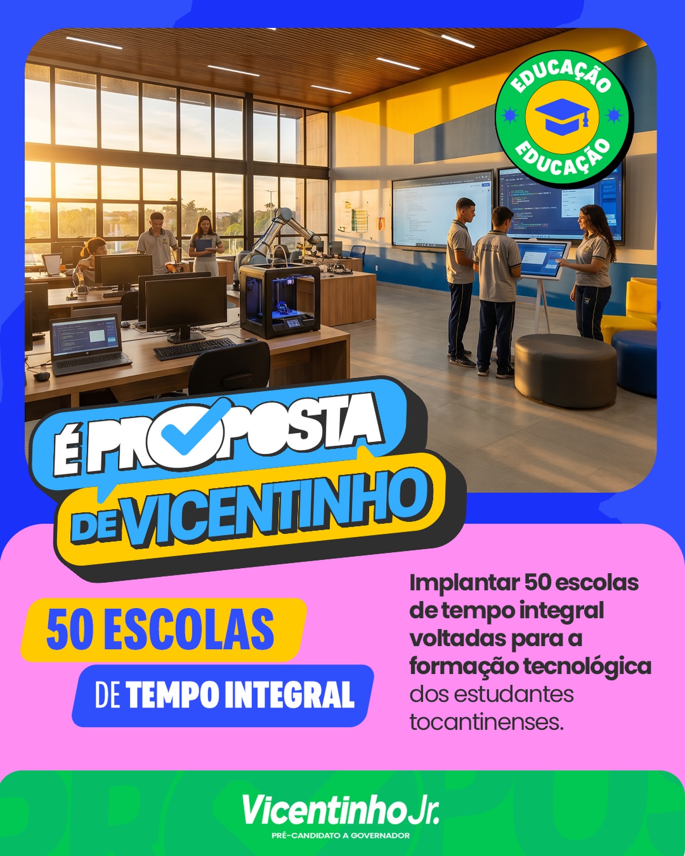 Educação: 50 Escolas de Tempo Integral